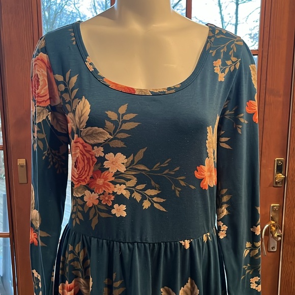 LuLaRoe floral fit and flare maxi XL - Picture 2 of 9
